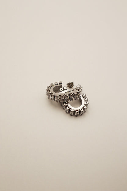Silver Monroe Baguette Earring